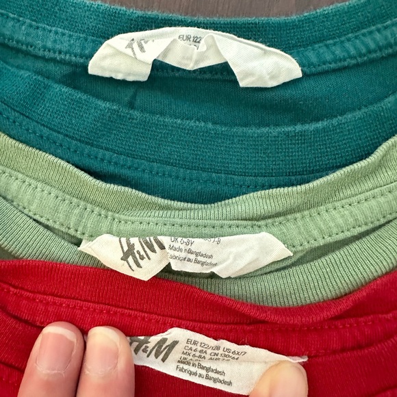 H&M long sleeve shirt set of 3, size 6-7 - Picture 3 of 4